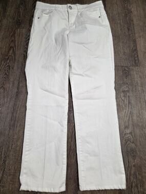 Democracy Ab-solution Booty Lift Straight Leg White Jeans Stretch Size 10